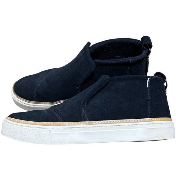 TOMS Women's Suede Paxton Winterized Mid Cut Slip On Sneakers Shoes Black Size 9 - Picture 1 of 10